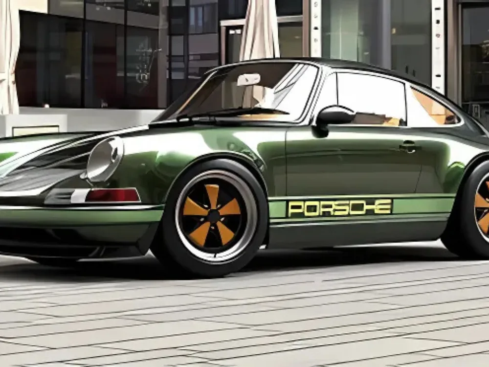 Restored Porsche 911 with custom Porsche 911 engine build, finished in Oak Green Metallic with classic backdate styling.